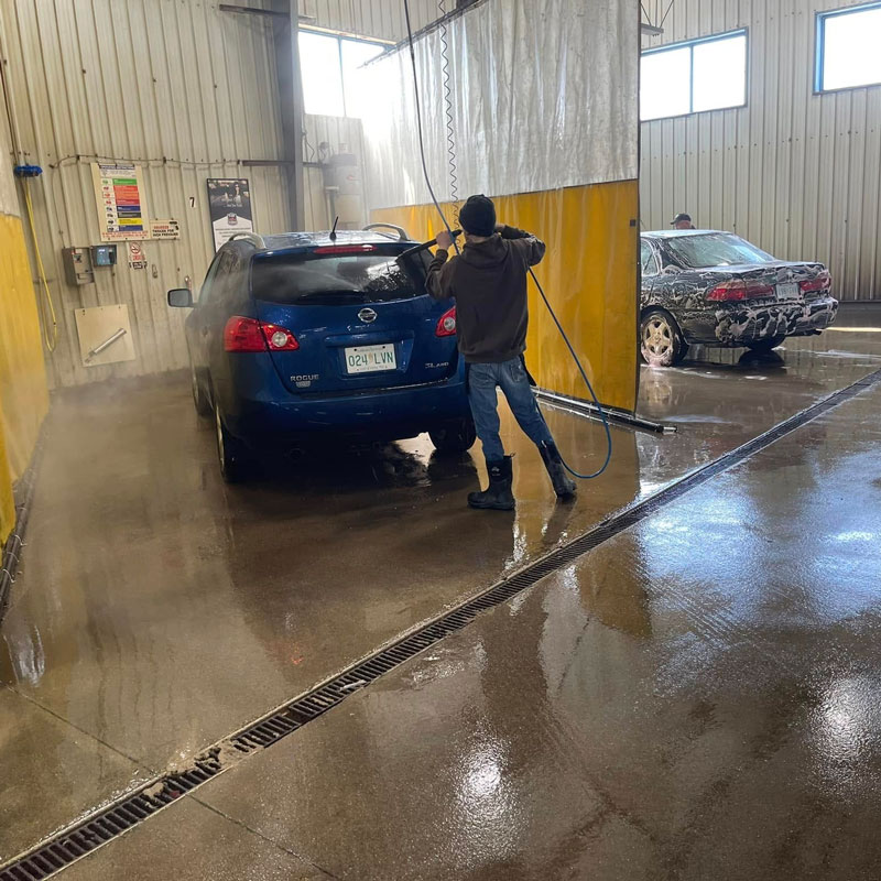 car in bays at self service car wash