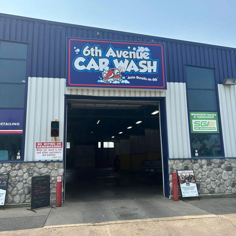 entrance to 6th avenue car wash self service bays