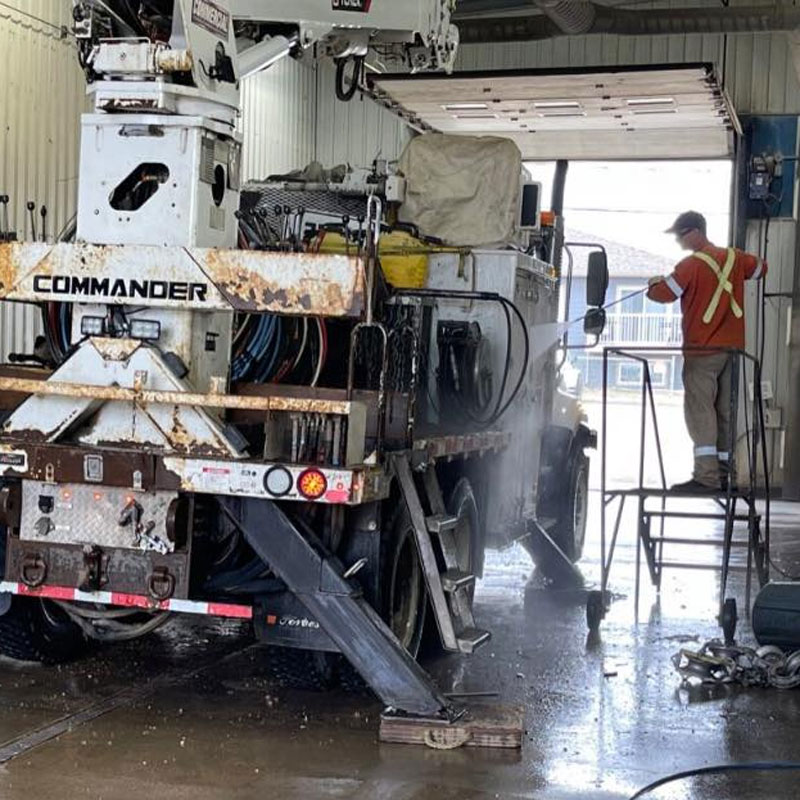 commercial vehicle in self service car wash