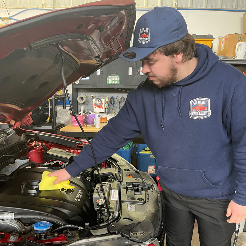 polishing engine block for detailing service